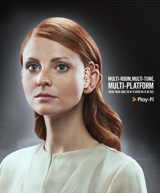 DTS Play-Fi woman print ad