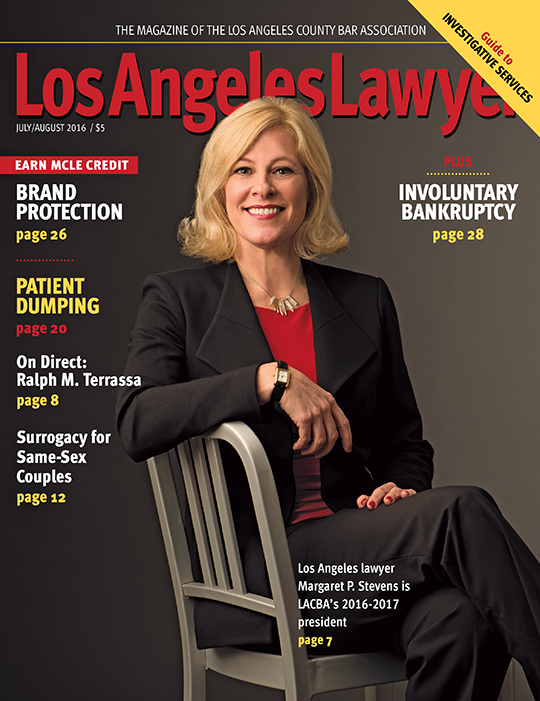 Los Angeles Lawyer Magazine Attorney Margaret P. Stevens